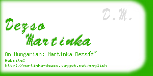 dezso martinka business card